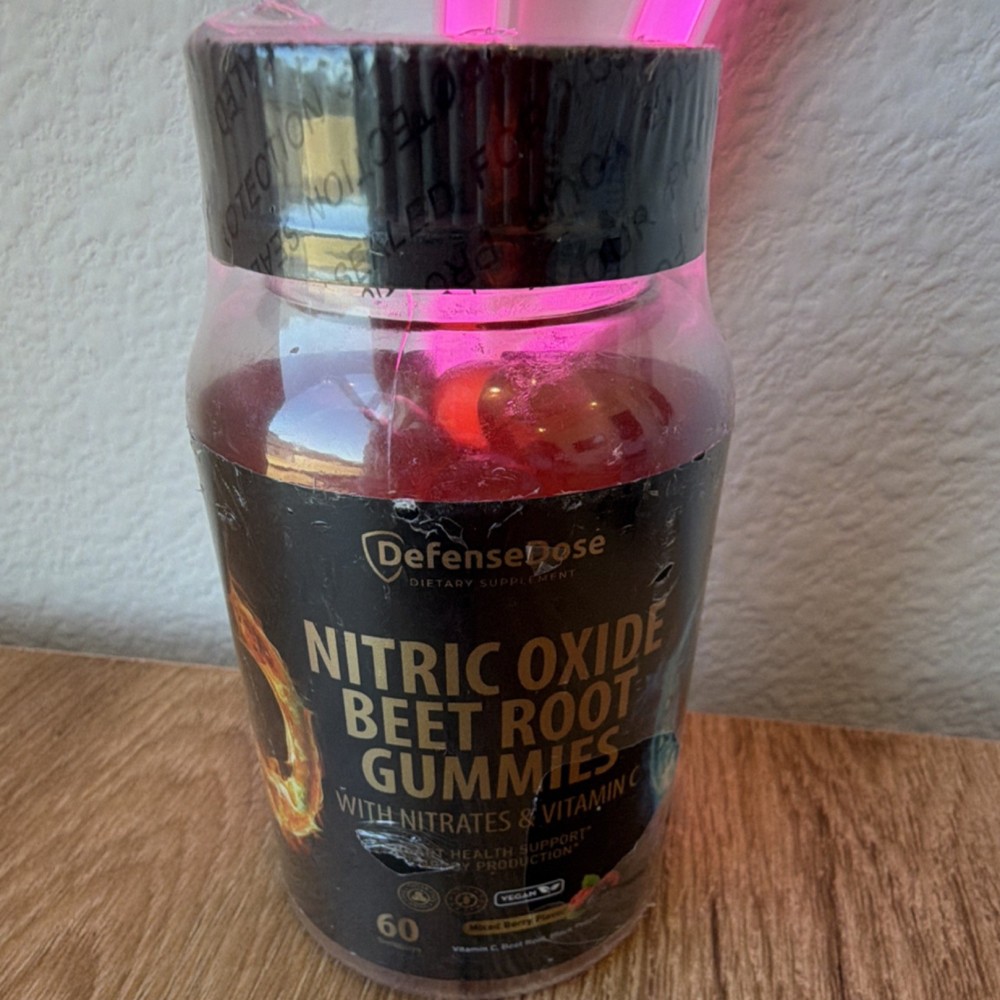 Defense Dose Nitric Oxide Beet Root Gummies 60ct Vegan Heart Health Sugar-Free