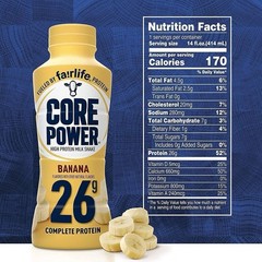 4 Pack Fairlife CORE POWER Banana Protein Shake 14 oz Exp 10/2026 FREE SHIPPING