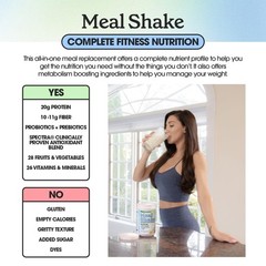 Meal Shake, Fat Burning Meal Replacement, Protein, Fiber, Probiotics, Strawberry