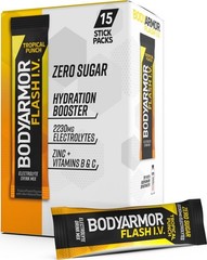 Electrolyte Drink Mix Packets, Tropical Punch, Zero Sugar, Coconut Water Powder,