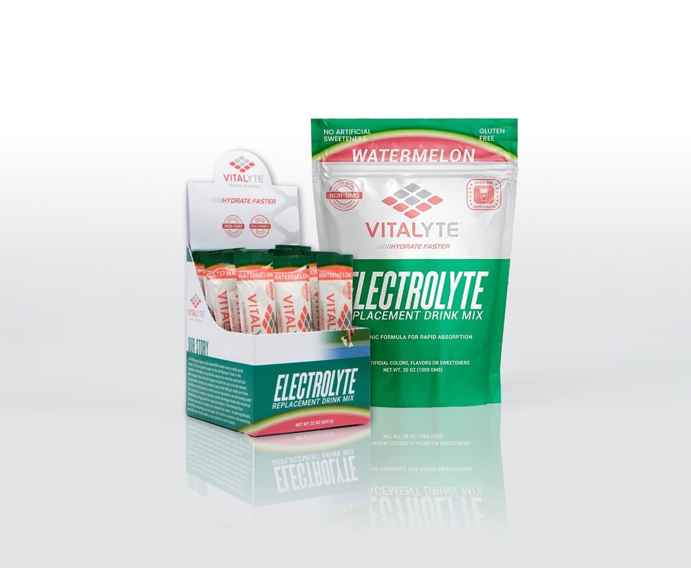 Vitalyte Electrolyte Powder Drink Mix Bundle, Pouch + Packets, Watermelon Flavor