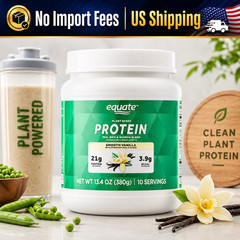 Equate Plant-Based Protein Powder Smooth Vanilla 13.4 oz Vegan Supplement
