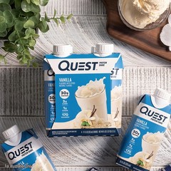 Quest Nutrition Vanilla Protein Shake 30g Protein, 3g Net Carbs, Gluten-Free, 12