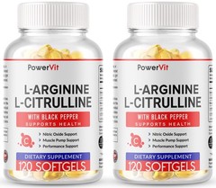 L-Arginine L-Citrulline Complex 3000mg, 240 Softgels – Non-GMO