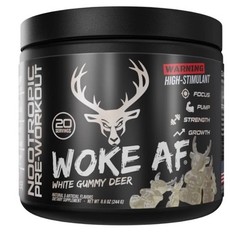 Bucked Up Woke AF PreWorkout Energy Pump – White Gummy Deer – Size: 8.6 oz