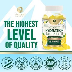 Hydration Electrolyte Gummies – Daily Liquid Replenisher 60 Count (Pack of 1)