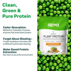 OZiva Bioactive Plant Protein,5.5 BCAA| Pea Isolate| Plant based Protein Powder
