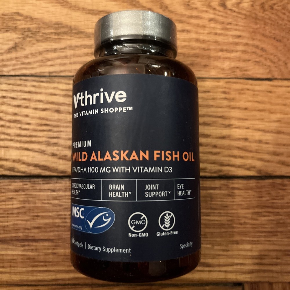 Vthrive PremWild Alaskan Fish Oil with Vitamin D3 1,100 MG EPA/DHA (60 Softgels)