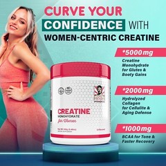 5G Creatine Monohydrate Powder for Women Booty Gain +2000Mg Collagen +1G BCAA 2: