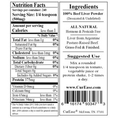 ORGANIC Argentine Grass Fed & Finished Beef LIVER POWDER Undefatted Protein 1 LB