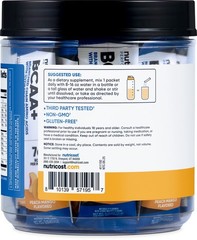 Nutricost BCAA+ Hydration Peach Mango Flavor (20 Stickpacks) – Gluten-Free