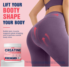 Creatine for Women, USP Grade Micronized Creatine Monohydrate Powder w/ Collagen