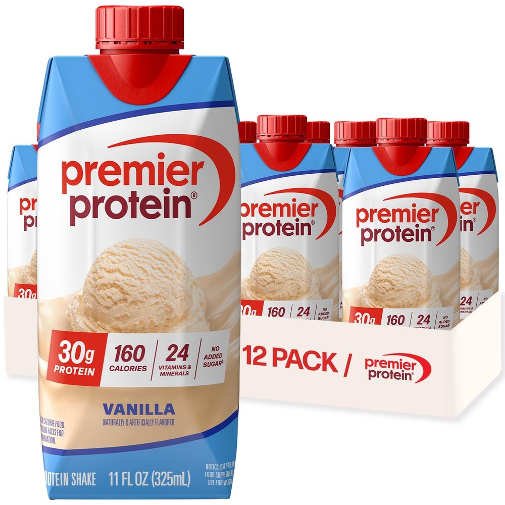 Premier Protein Shake, Vanilla, 30g Protein, No Added Sugar, 24 Vitamins & Mi…