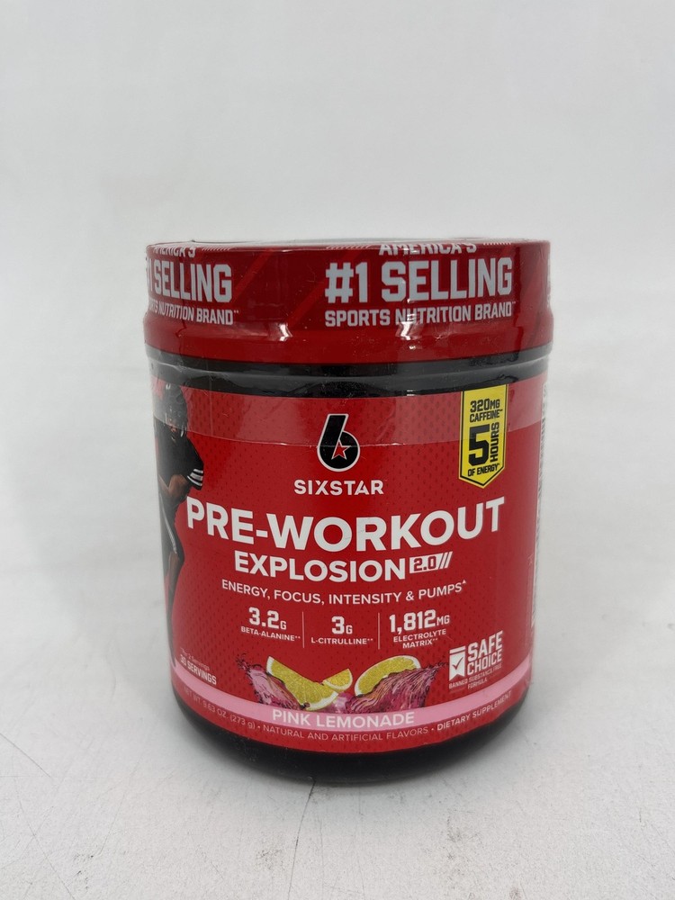 Six Star Pre-Workout Powder for Men & Women, Pink Lemonade