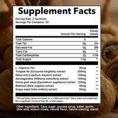 Nitric Oxide Booster Supplement-with Maca root 100mg,Ashwagandha 100mg-60gummies