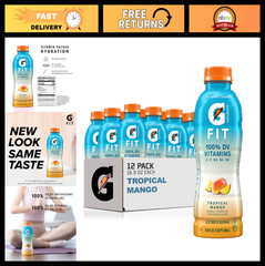 Electrolyte Beverage, Healthy Hydration Drink, Tropical Mango Flavor, 12 Pack (1