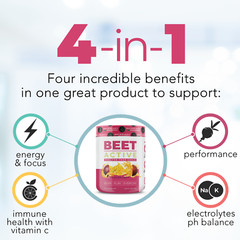 Beet Active–All-Natural Vegan Pre-Workout–Beet Root Powder- Passion Fruit