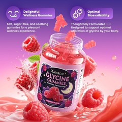 Glycine Gummies 1000mg, Glycine Supplement for Relaxation and Nerve Support