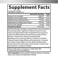 Monster Test 120ct Tablets, Testosteron Booster for Men Testosterona Pills 240CT