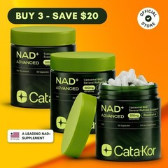 3x Cata-Kor NAD+ Advanced – NAD Supplement with Resveratrol – 180 Capsules–