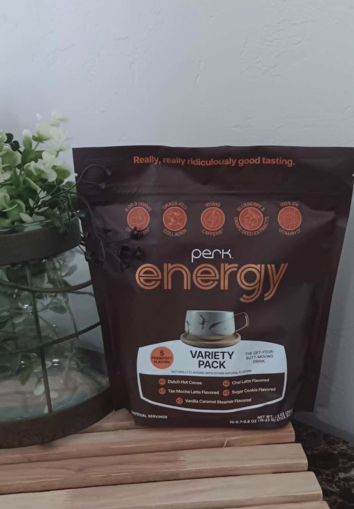 Perk Energy Drink Mix (Variety Pack) 10 Stick Packs 7.2 oz – Exp 03/2029 – New