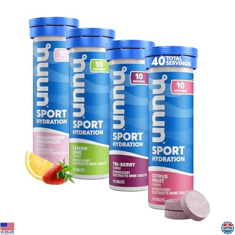 Nuun Sport Electrolyte Tablets for Proactive Hydration, Mixed Flavors, 4 Pack
