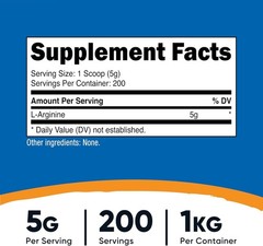 L-Arginine Powder 1KG – Pure & Powerful 5g Servings for Enhanced Performance