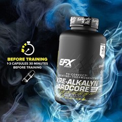 EFX KRE ALKALYN HARDCORE Creatine Energy Fat Loss Caffeine VALUE SIZE 180 Caps