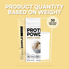 Clean Simple Eats Whey Protein Powder, Simply Vanilla Flavor Naturally Sweetened