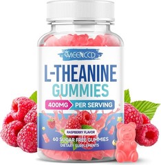 MEENCCD L-Theanine Gummies 400mg, Sugar-Free L-Theanine Supplement for Focus