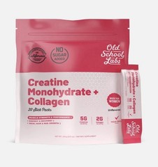 OLD SCHOOL LABS – CREATINE MONOHYDRATE + COLLAGEN STICK PACKS 30CT – FOR WOMEN