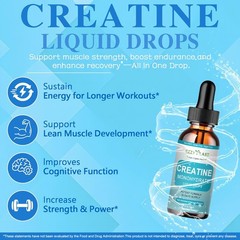 Creatine Liquid Drops – 98% High Absorption 1 Fl Oz (Pack of 1)