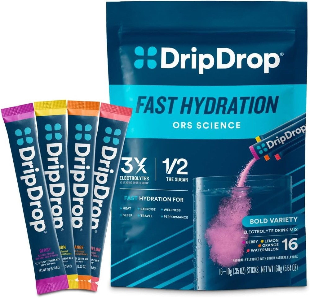 DripDrop Hydration Packets – Bold Variety Pack – Single Serve Electrolytes Powde