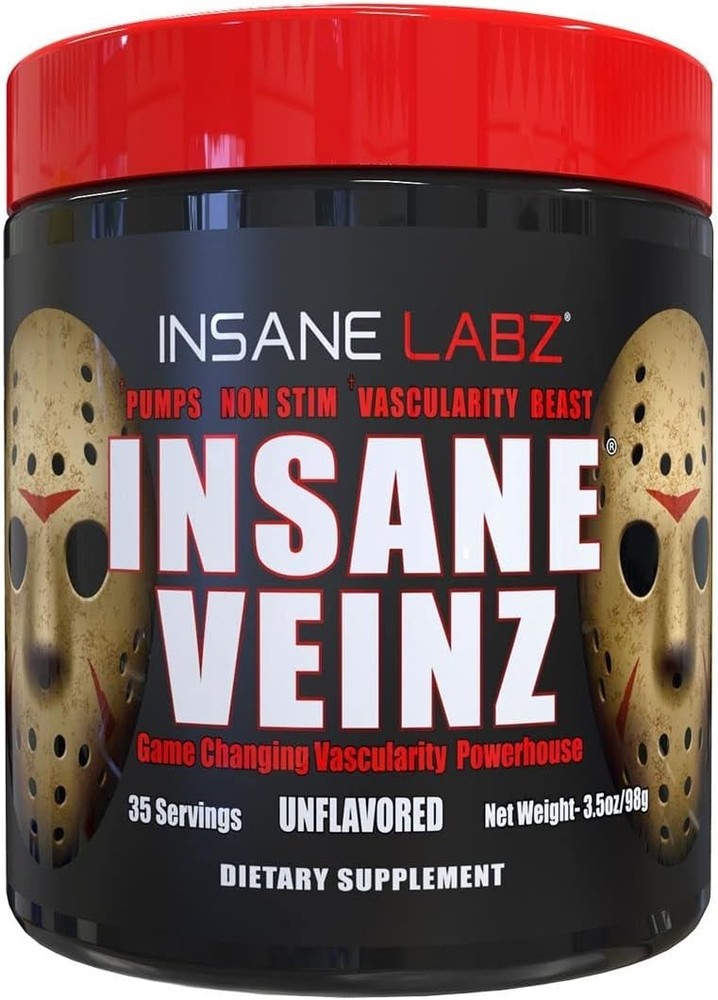 Insane Labz Insane Veinz Stim-Free Pumps Nitric Oxide Pre-Workout 4 Flavors New