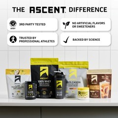 Ascent 100% Whey Protein Powder – Post Workout 1 Pound (Pack of 1)