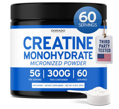 Creatine Monohydrate Powder 5000mg 5G Unflavored Muscle Energy Recovery 60 Servi