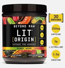 NEW! Beyond Raw LIT Origin Intense Pre-Workout Powder Energy Gummy Worm Exp 5/28
