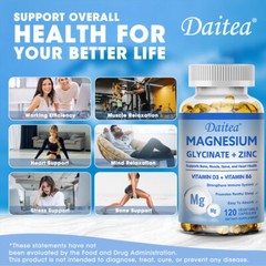 Magnesium Glycine Chelated Iron + Zinc | 500 Mg | Immune & Muscle Support Caps