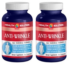 Hyaluronic acid powder – ANTI WRINKLE NATURAL FORMULA – 1 Bottle, 60 Capsules