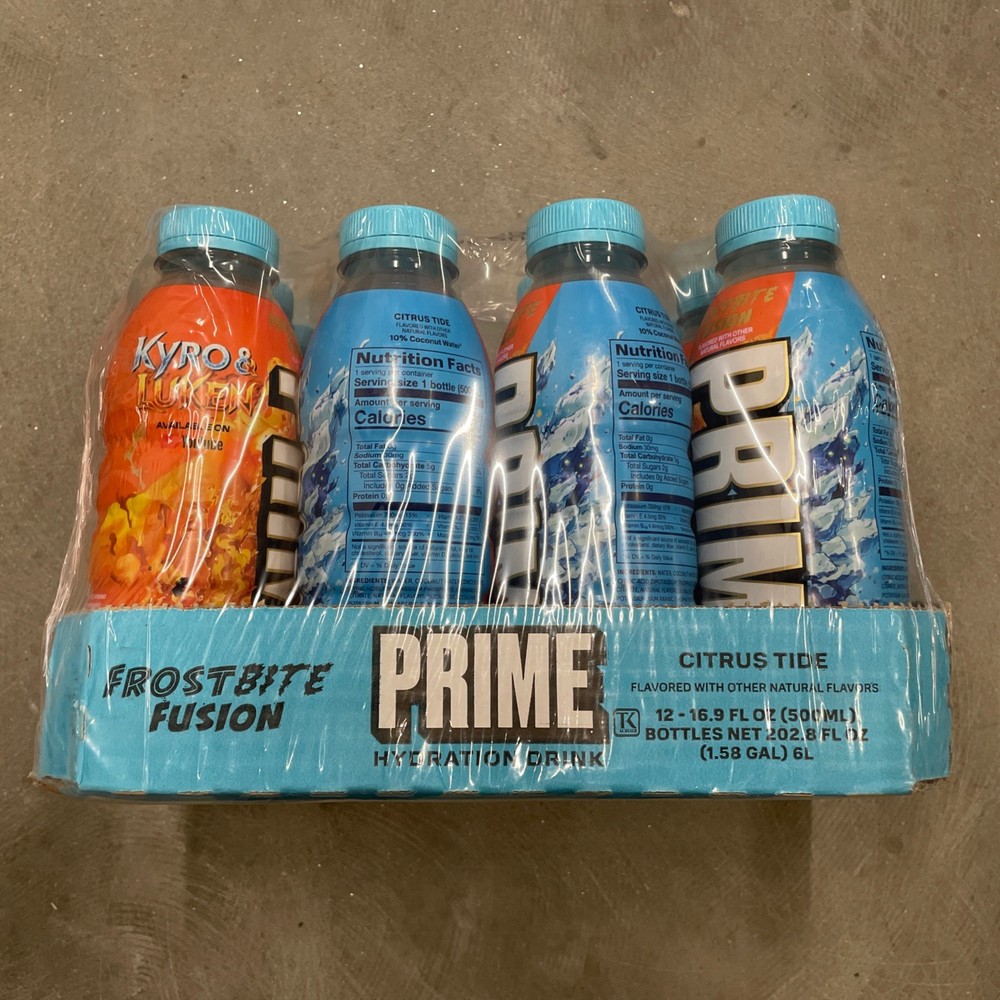 12 PACK NEW LIMITED FROSTBITE FUSION PRIME HYDRATION DRINK 16.9 OZ KYRO & LUKEN