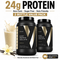 Whey Protein Isolate Vanilla Zero Carb Sugar Free Protein Powder 2 Pack