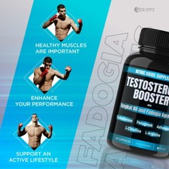 (1 Pack) Testosterone Supplement Booster Capsules Blood Flow Nitric Oxide