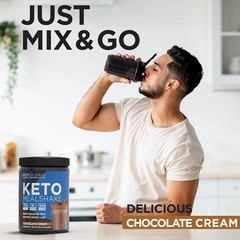 Keto Science Keto Shake Powder – Chocolate Meal Replacement with MCT Oil, Col…
