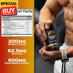 Thermogenic Testosterone Booster for Men, AlphaTest Thermo – T-Boost Mens Supple