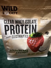 Wild Society Clear Whey Protein Isolate 16 Servings, Strawberry Coconut