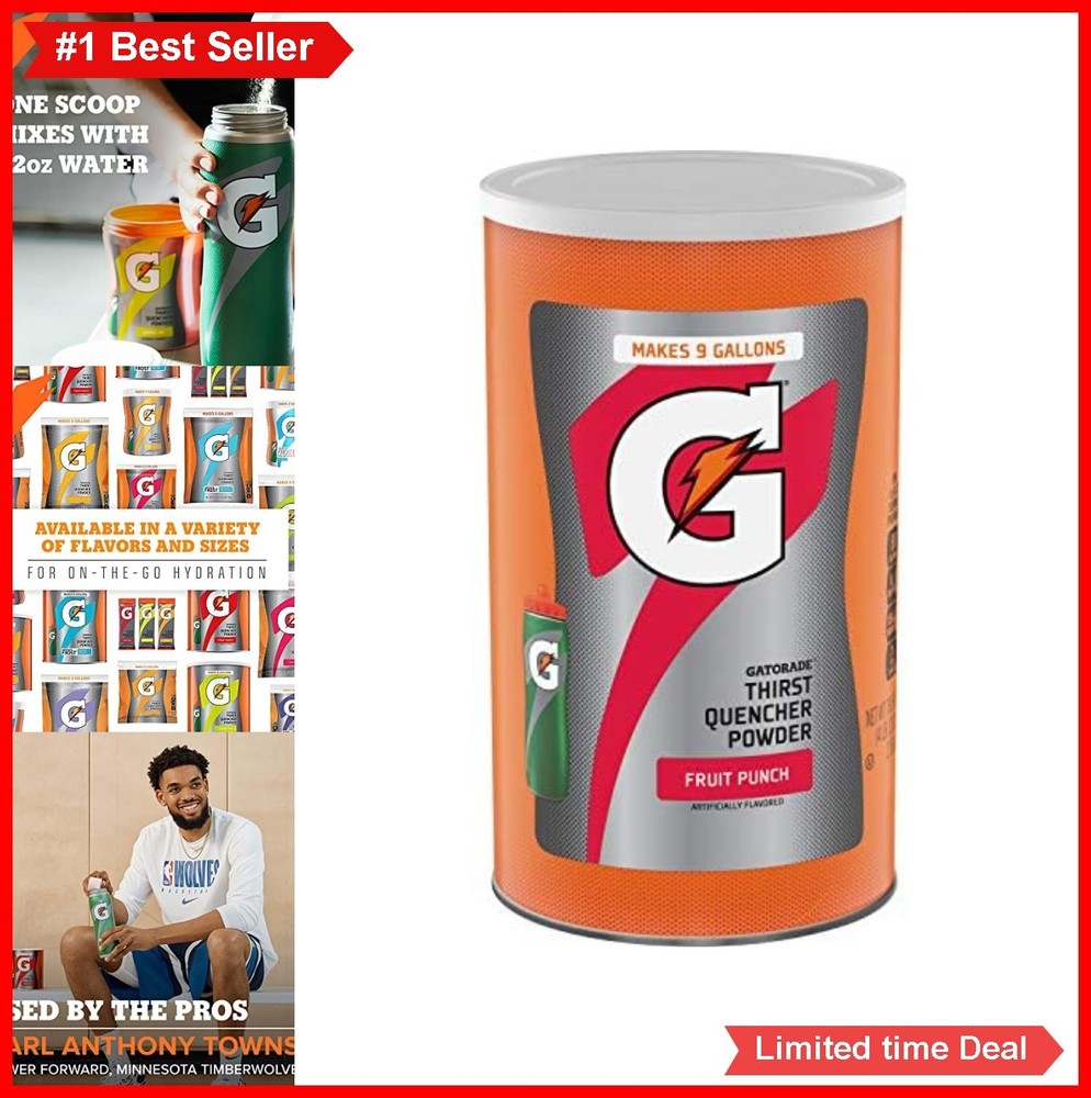 Sports Drink Powder Fruit Punch 76.5 Oz 9 Gallons Electrolyte Hydration