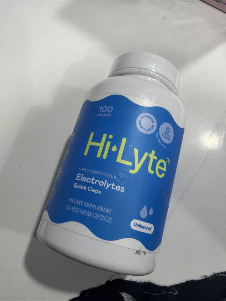Hi-Lyte Unflavored Electrolyte Capsules – Hydration 100 Count (Pack of 1) Read D