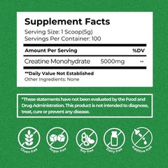 Creatine Monohydrate Powder 5000mg – 5 Grams Per Serving