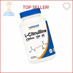 Nutricost L-Citrulline 2500mg Per Serving, 60 Servings, 1250mg Per Tablet, 120 T