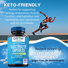 Grow Vitamin Lyte Fuel, Electrolyte Replacement Supplement. 100 Capsules